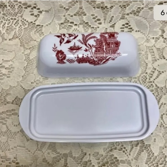 Red Willow Melamine Covered Butter Dish 7.5in L x 3.5in W x 2in H. - Picture 6 of 8